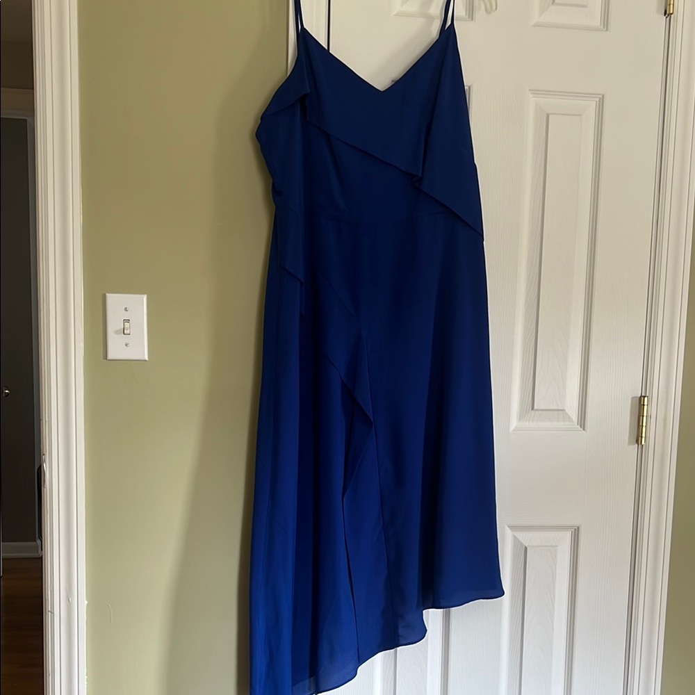 Elegant Blue Spaghetti Strap Dress